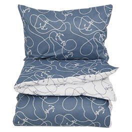 Brendasund sengesett blå-hvit