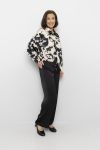 Bluse Kera Beige-sort