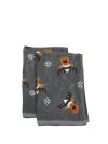 Juleglede Rudolf håndkle 41x63cm 2pk grå