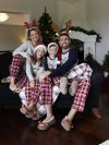 God jul pyjamassett til barn gråmelert og rød