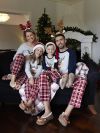 God jul pyjamassett til barn gråmelert og rød