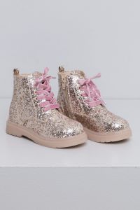 Glittersteg boots med lys i sålen Rosa