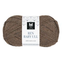 Merino 28 50gr garnnøste 108 - Mørk brun melert