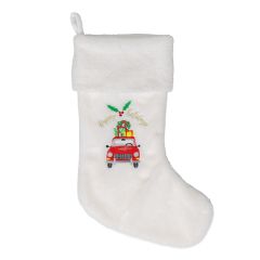 Julesokk Julebilen Hvit
