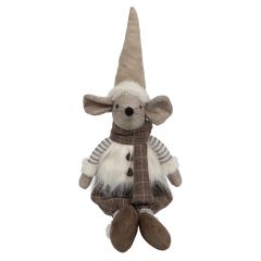 Mus med nisselue beige 50cm Beige