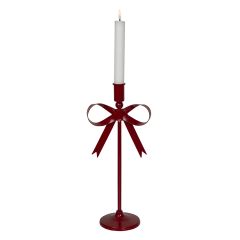 Kronelysestake rød m sløyfe 32,5 cm Dyp Rød