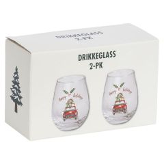 Julebilen glass 2pk Gjennomsiktig