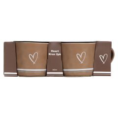 Krus 2pk Heart 380ml Lysebrun