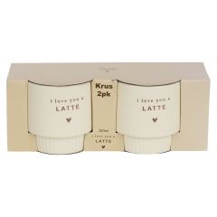 Krus 2pk 320ml Latte