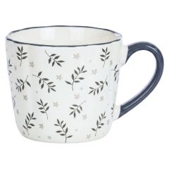 Krus Flowers 370ml Offwhite-brun