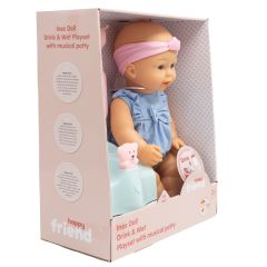 Drikke og tisse dukke Ines 30cm med utstyr Drikke og tisse dukke Ines 30cm med utstyr