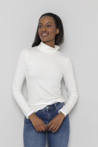Turtleneck rib pologenser Offwhite