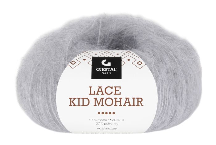 Gjestal Garn Lace Kid Mohair garnnøste 903-lys grå melert