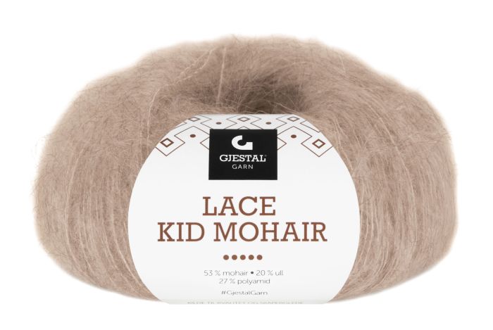 Gjestal Garn Lace Kid Mohair garnnøste 907-beige melert