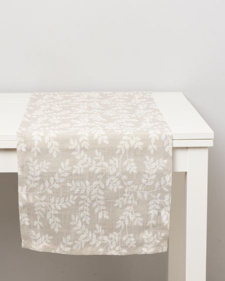 Bordløper 40x140 Leaf Beige