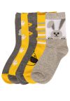 Kids Clothing 5pk strømper med motiv gul-grå