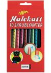 Malekatt korte fargeblyanter med blyantspisser original