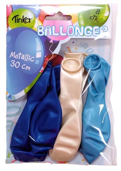 Ballonger metallic blå og hvit