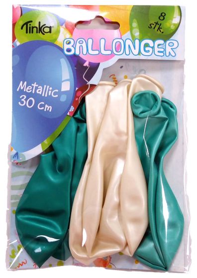 Ballonger metallic grønn og hvit
