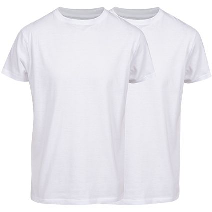 Basic David Casual T-shirt 2 pk rund hals hvit