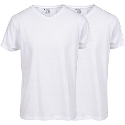 Basic Casual T-shirt 2 pk V-hals hvit