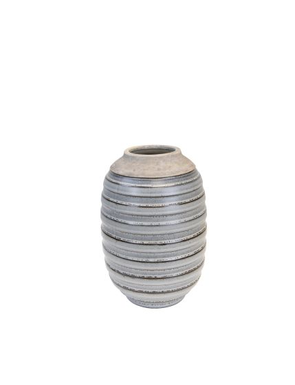 Stripe vase gråblå