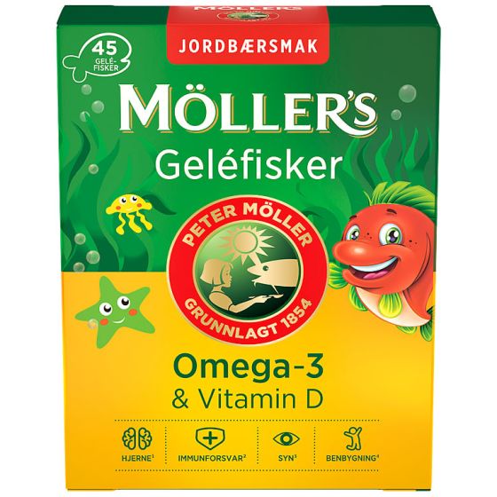 Omega-3 Geléfisker Jordbærsmak Jordbærsmak