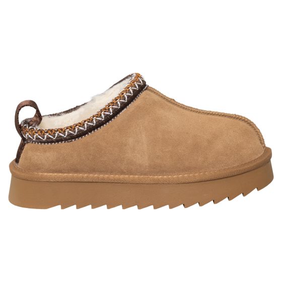 Skinntøffel dame Velina Camel