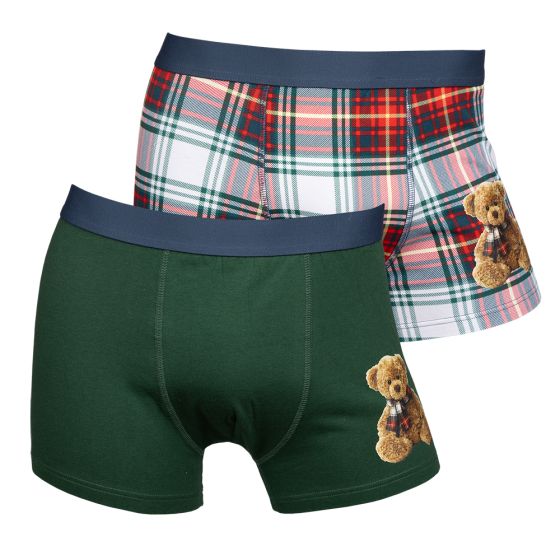 Boxer 2pk Herre Grønn-rød