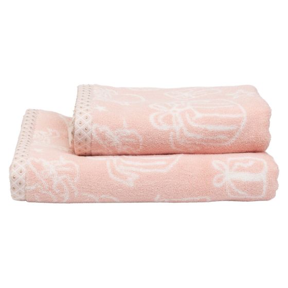 Kvitfjell julehåndkle 50x90cm Rosa
