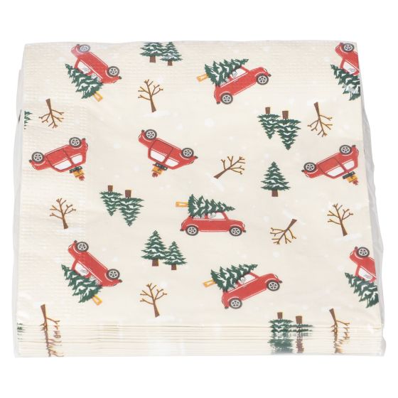 Serviett Julebilene 20pk Beige