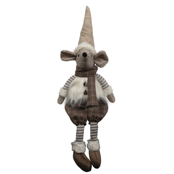 Mus med nisselue beige 50cm Beige