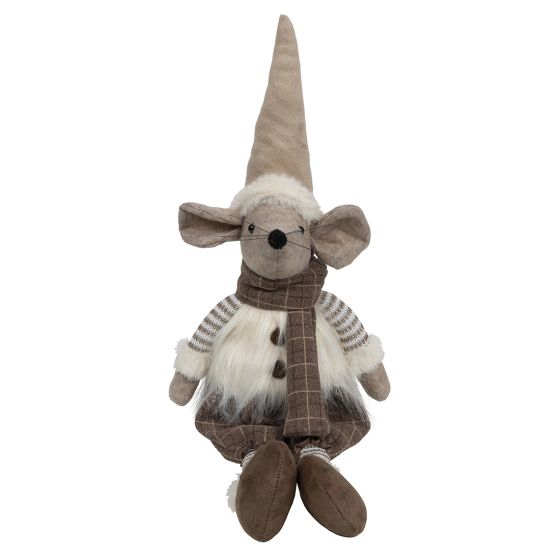 Mus med nisselue beige 50cm Beige