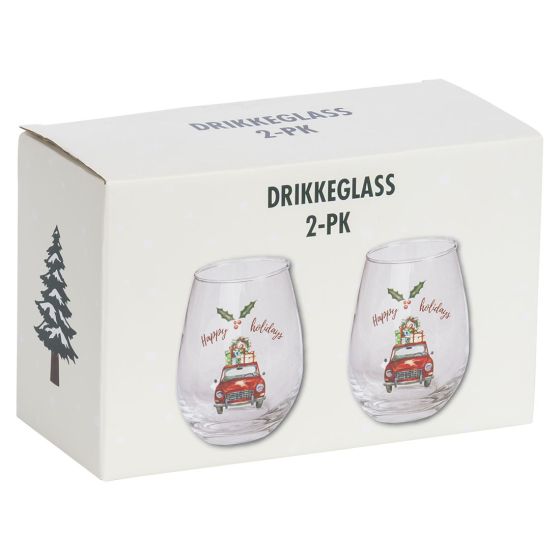 Julebilen glass 2pk Gjennomsiktig