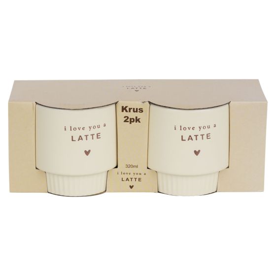 Krus 2pk 320ml Latte