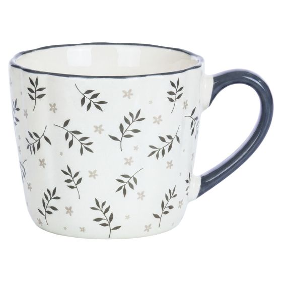 Krus Flowers 370ml Offwhite-brun