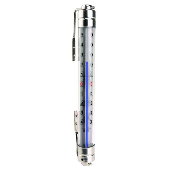 Utetermometer stål-hvit