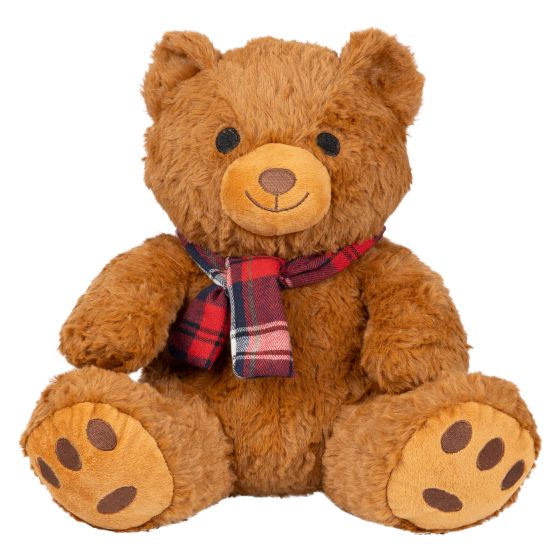 Teddybjørn bamse med skjerf 25cm Brun