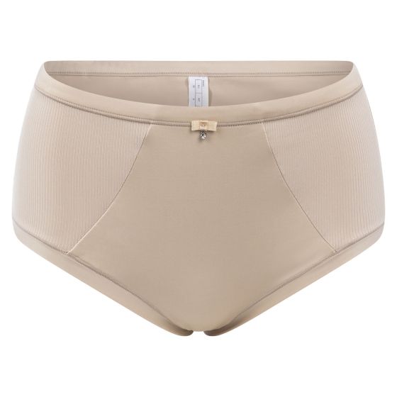 Sømløs truse med høyt liv Beige