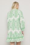 Louisa kjole Grønn-hvitmønstret
