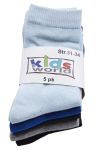 Kids World sokker 5pk i god bomulls kvalitet blå-grå-sort