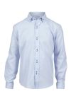Teen Club skjorte easy care med button down krage og kontrast lyseblå
