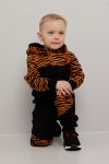 Kids Clothing Hettegenser mønstret sort og oransje.