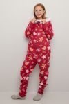 Crazy Christmas Jolly jumpsuit i fleece til barn kirsebær