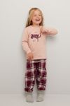 Kids World Pyjamas sett rosa og burgunder