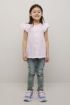 Kids Clothing Bluse rutet med rysjekant lavendel