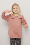 Kids Clothing Aurora genser med krage gammelrosa.