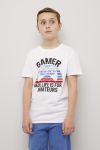Teen Studio Dennis gamer t-skjorte hvit