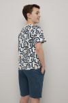 Teen Studio T-skjorte mønstret Isak hvit-blå