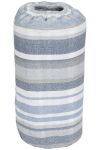 Enkel Sengesett med striper blå/hvit/grå